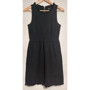 Madewell Fringed Afternoon Sleeveless Dress Black Size Small F2364 Pockets